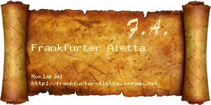 Frankfurter Aletta névjegykártya
