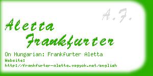 aletta frankfurter business card